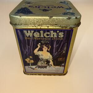 Tin Welch's Grape Juice Advertising Metal Tin 90s Tin Box Company of America